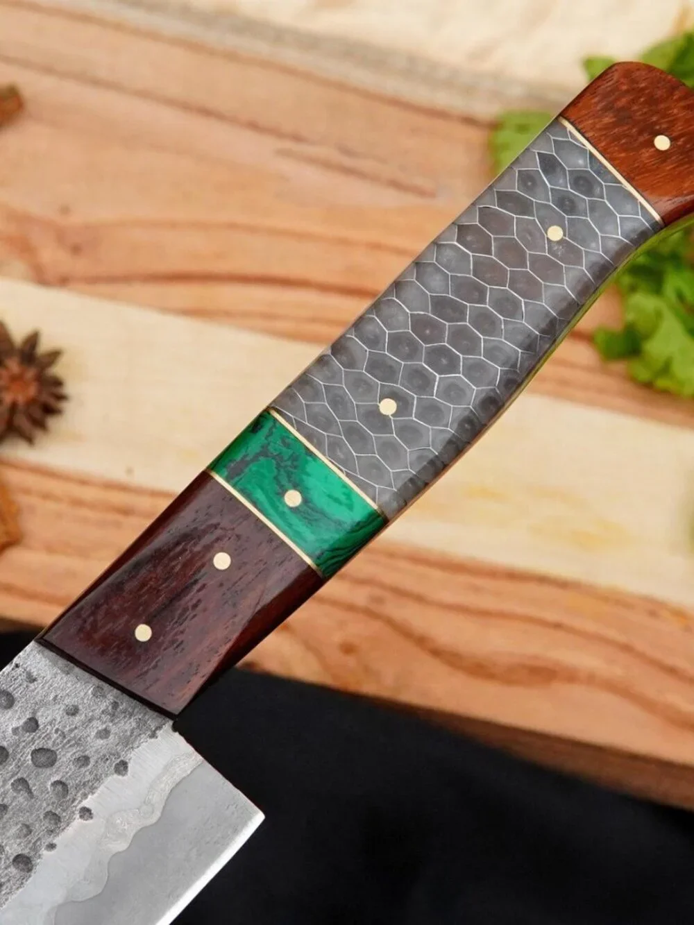 Handmade Damascus Style Chef Knife Wood Handle Kitchen Knife